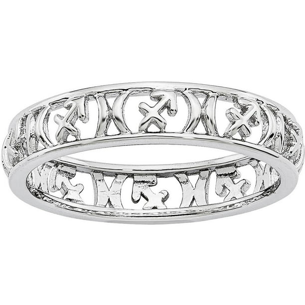 925 Sterling Silver Polished Cut Out Virgo Zodiac Stackable Ring Sz 5-10